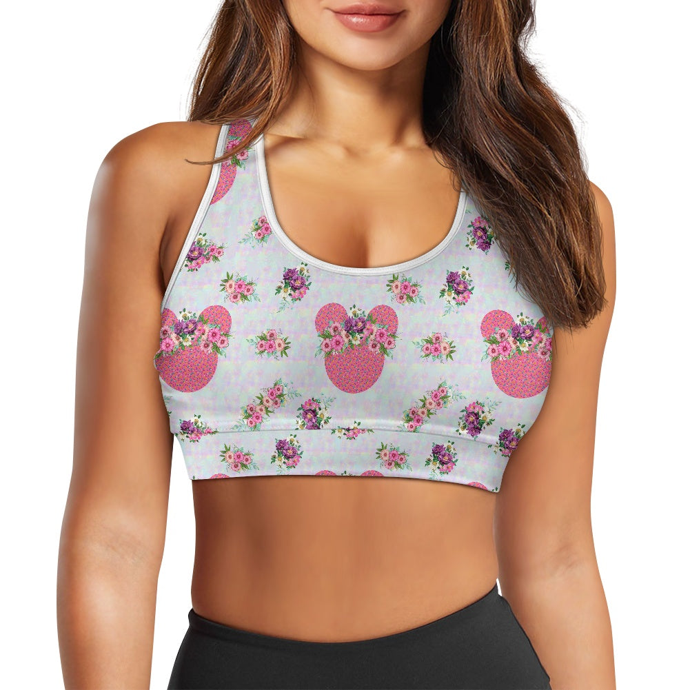 Pink Floral Crown Women's Sports Vest