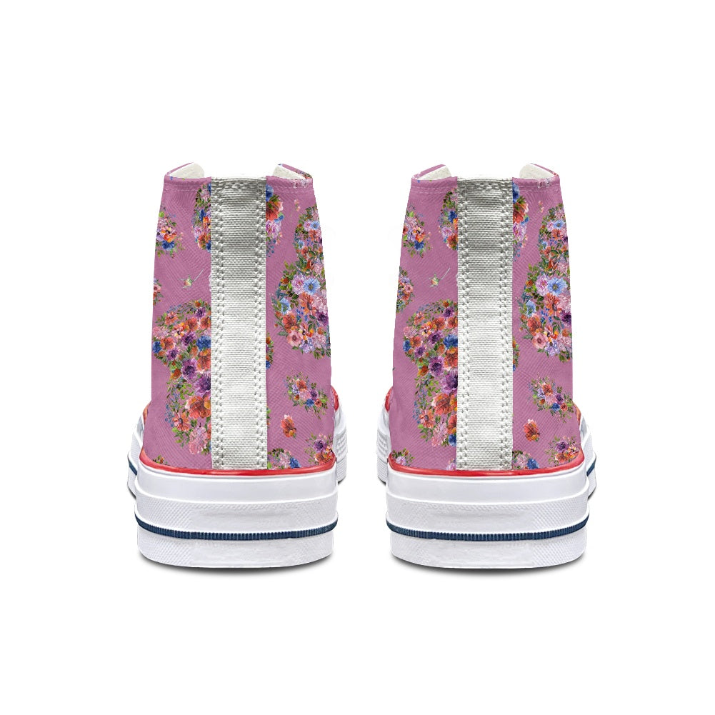 Floral Mouse High Top Canvas Shoes