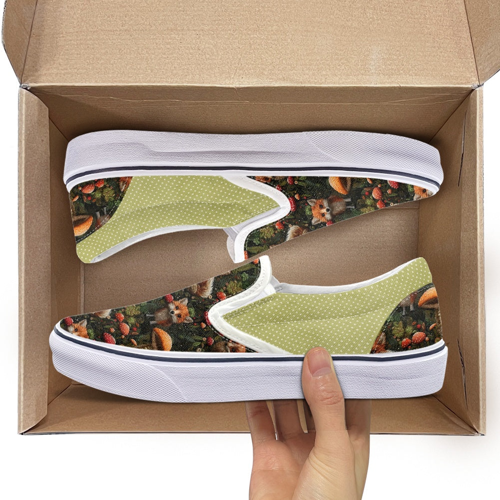 Fox and Mushrooms Pedal canvas shoes for Adult