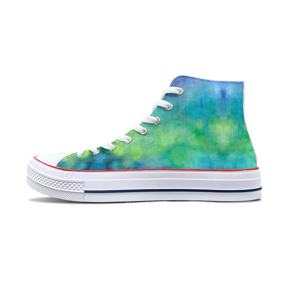 Aqua Tie Dye High Top Canvas Shoes