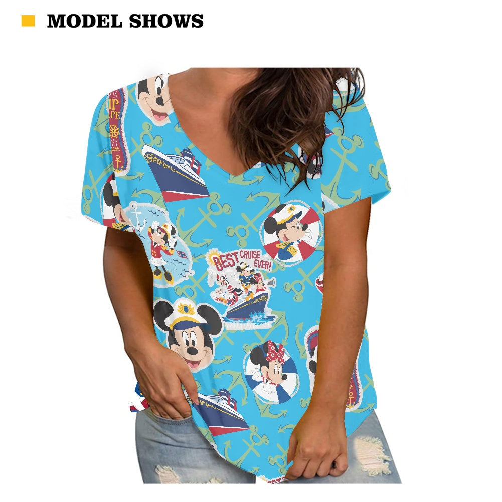 Cruise Mouse Women's V-neck Top