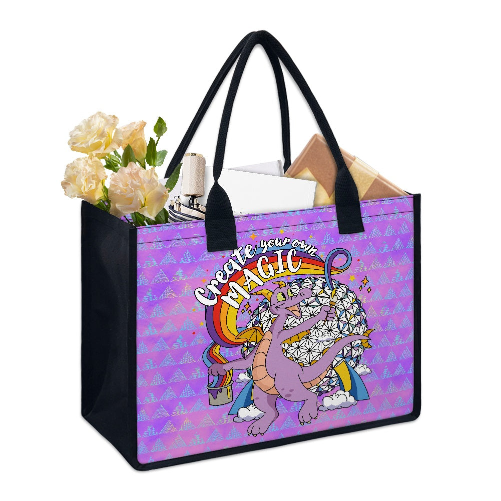 Purple Dragon Paint Tote bag(Double-sided Print )