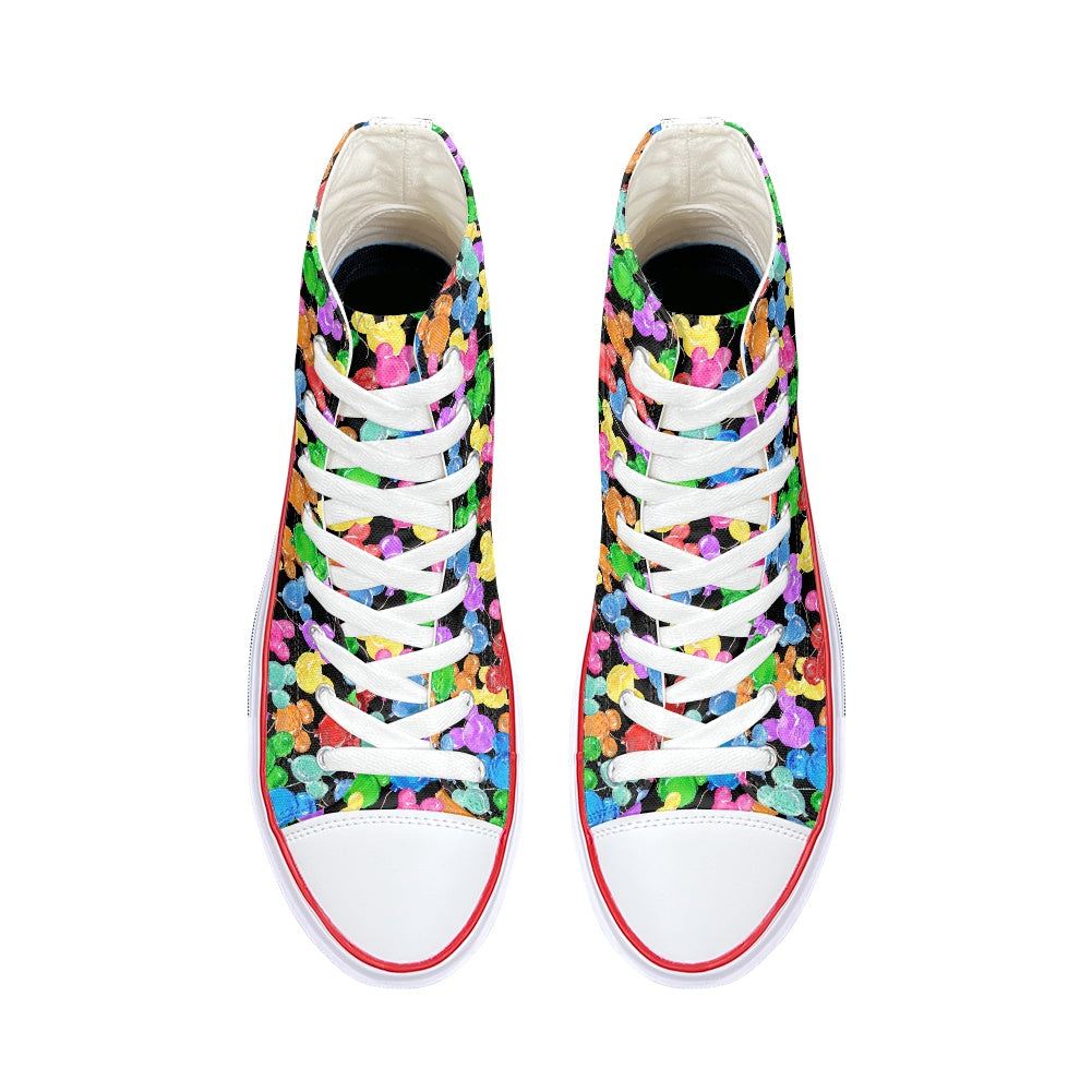 Mouse Balloons High Top Canvas Shoes