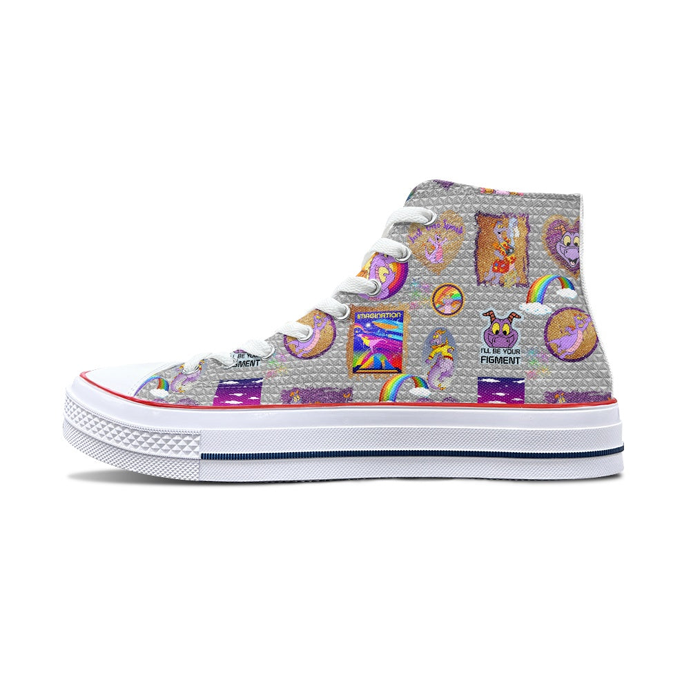 Purple Dragon High Top Canvas Shoes