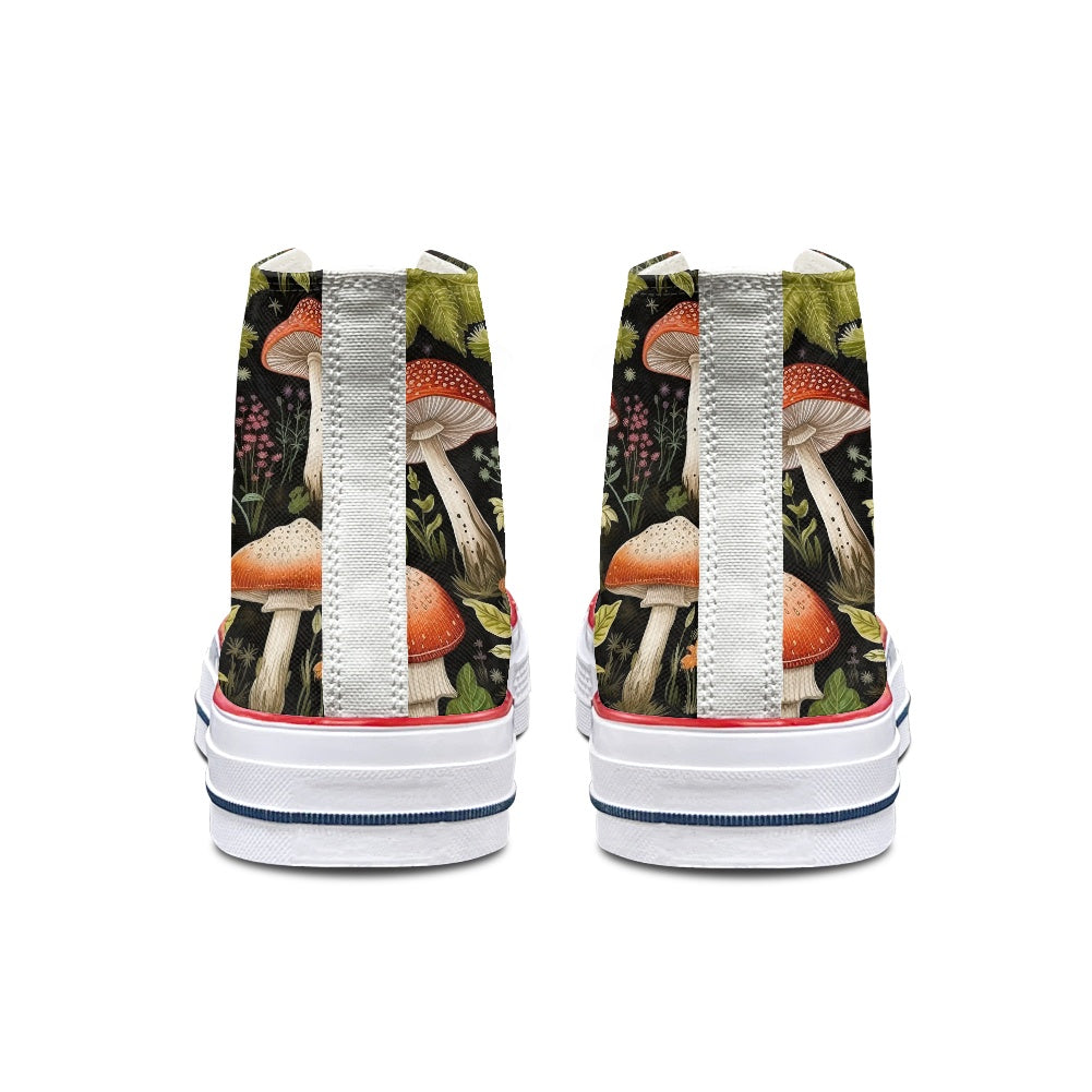 Burnt Orange Mushroom High Top Canvas Shoes