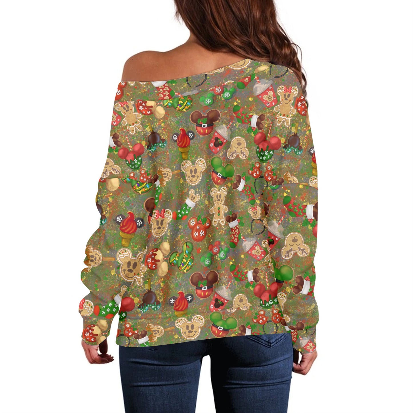 Christmas Cookie Women's one-shoulder top