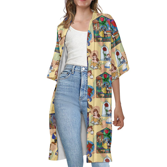 Rose Petal Princess Women's Half Sleeve Kimono Cardigan