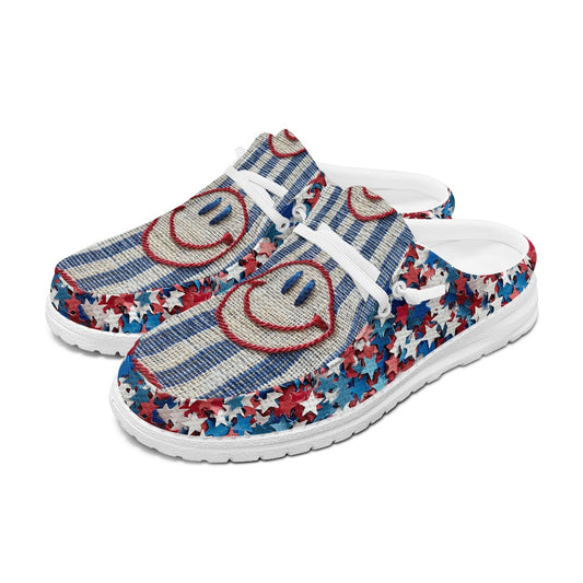 Patriotic Smiley MESH DUDE SHOES