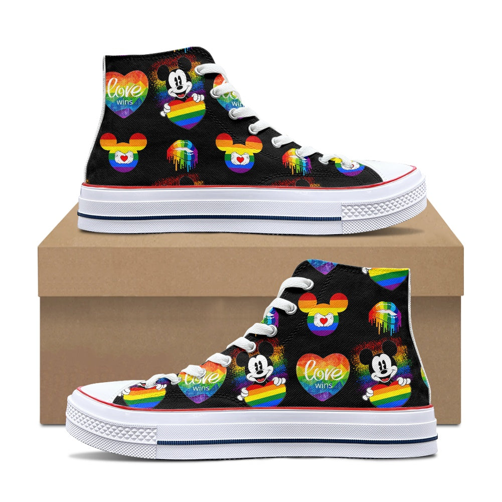 Mouse Pride High Top Canvas Shoes