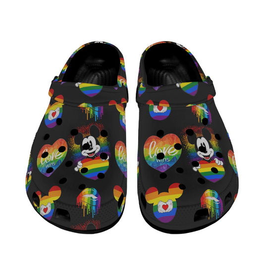 Mouse Pride Crocs Black Sole