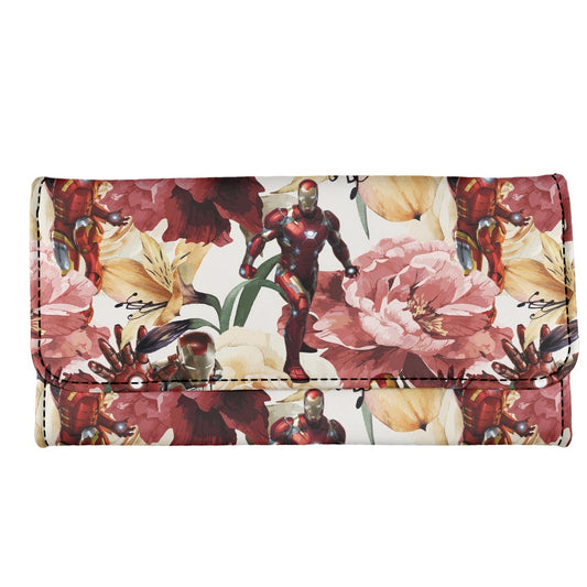 Floral Iron Long Folding Wallet