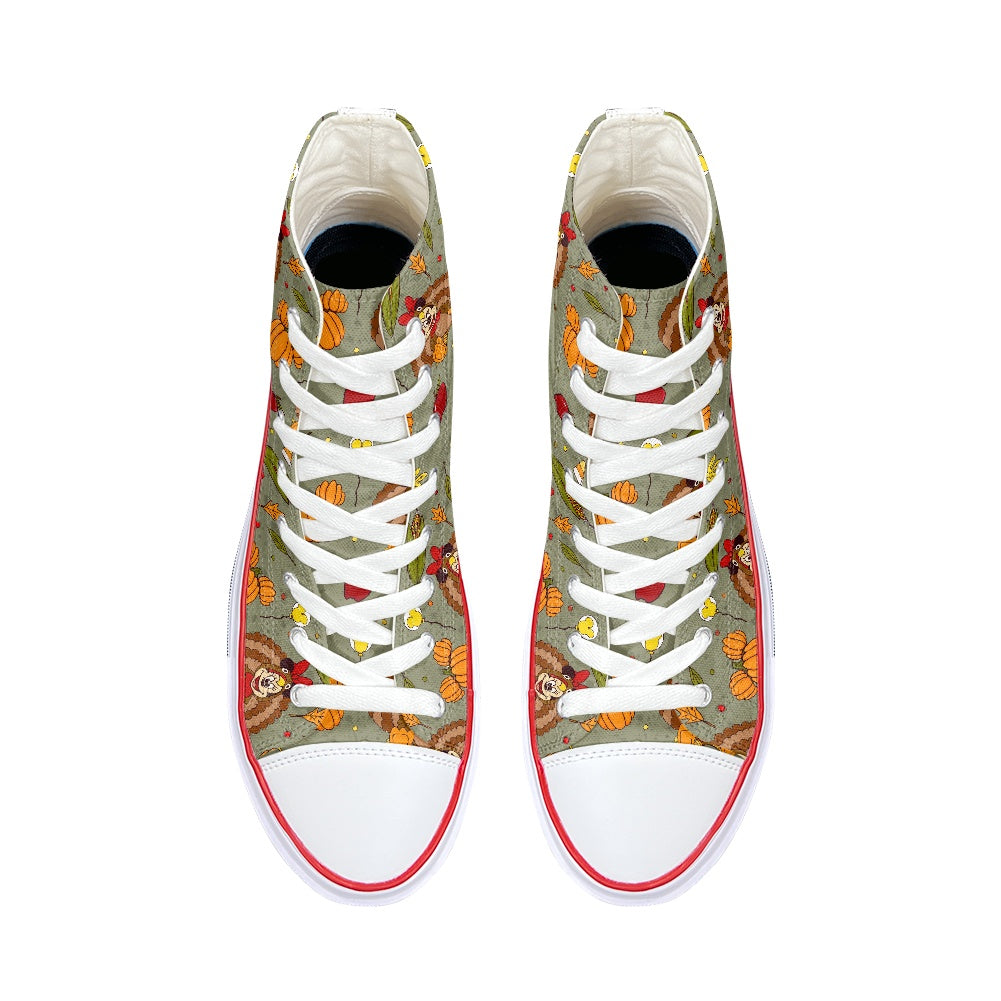 Turkey Mouse High Top Canvas Shoes