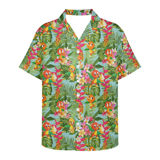 Tropical Orange Bird Hawaiian shirt