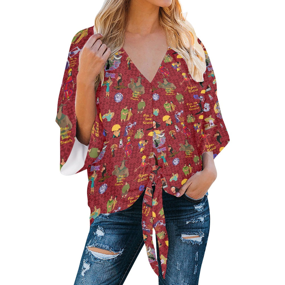 New Groove Women‘s’ V-neck Streamers Blouse