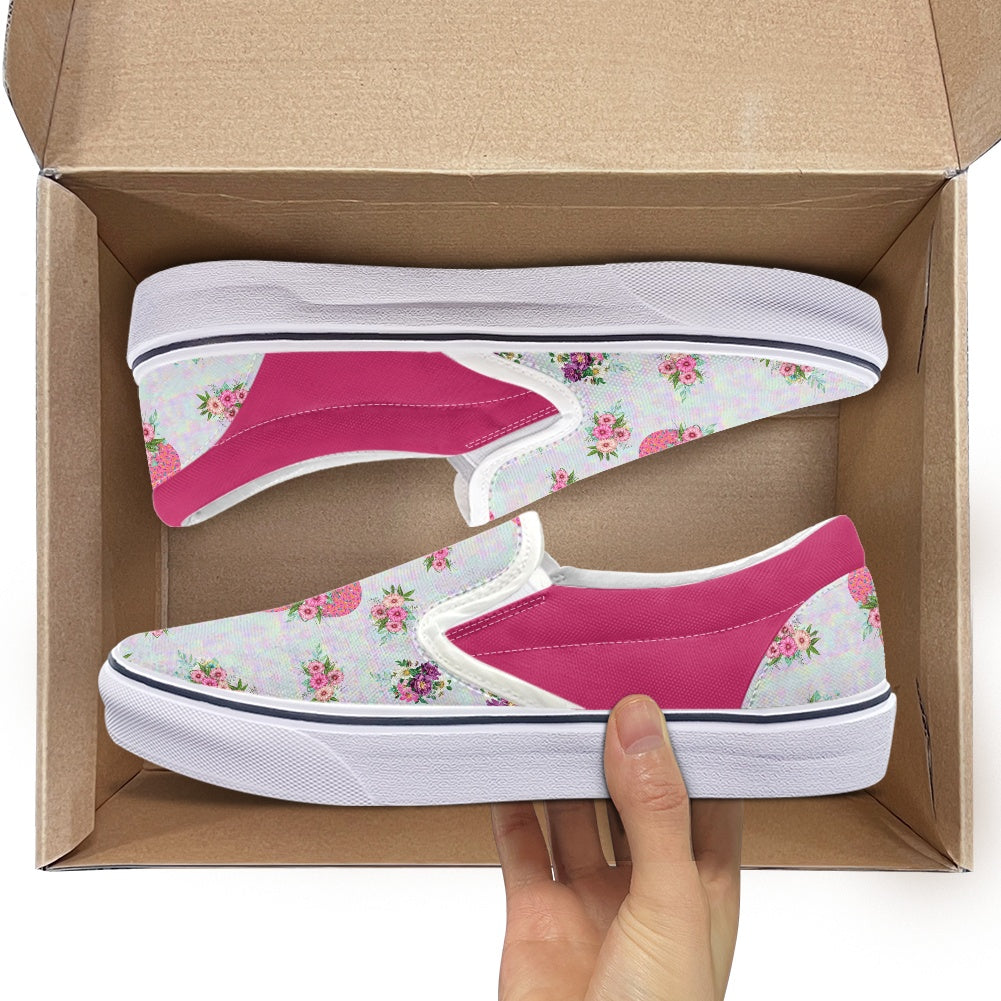 Pink Floral Crown Pedal canvas shoes for Adult