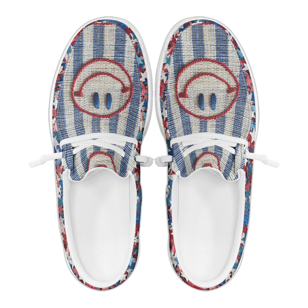 Patriotic Smiley MESH DUDE SHOES