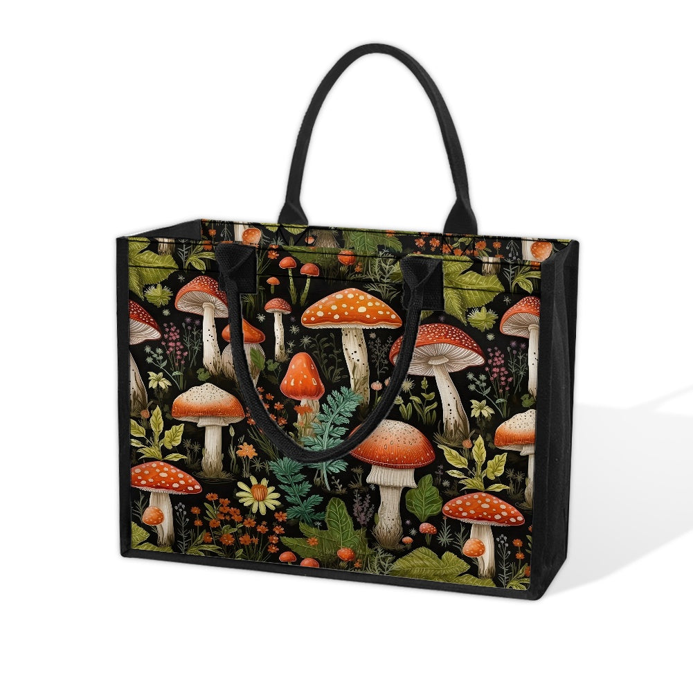 Burnt Orange Mushroom Tote bag(Double-sided Print )