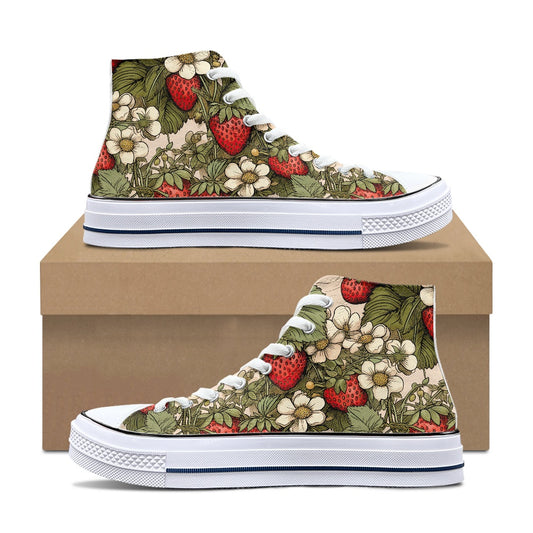 Strawberry High Top Canvas Shoes