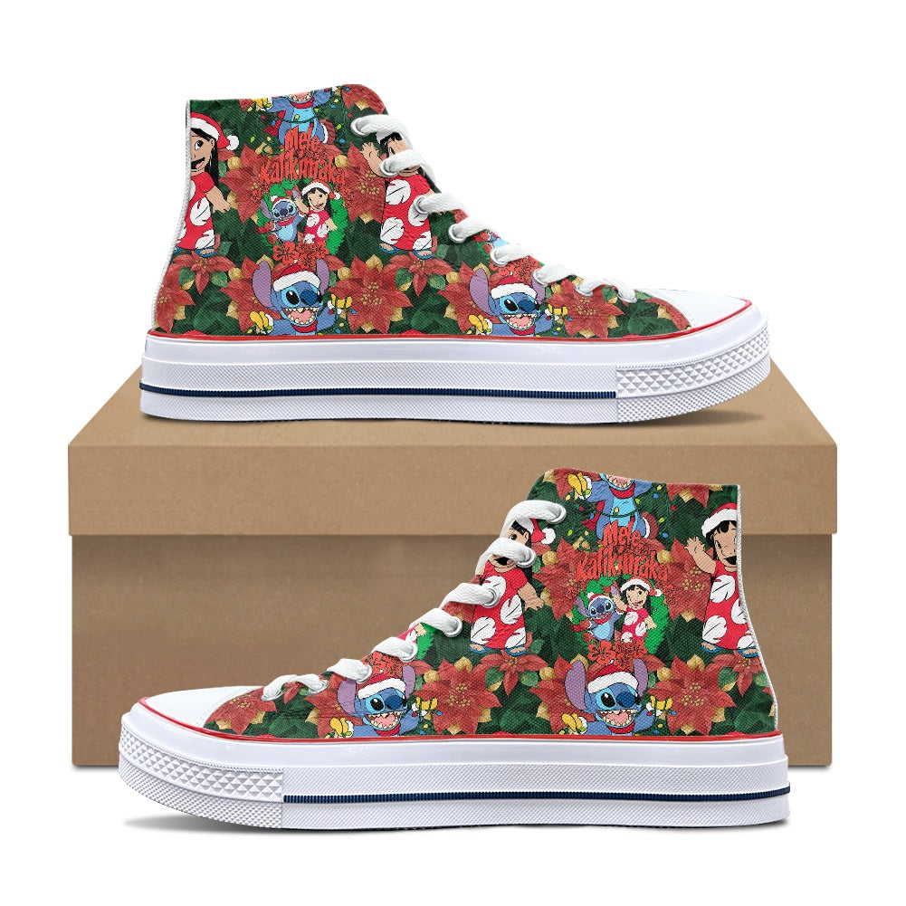 Hawaiian Christmas High Top Canvas Shoes