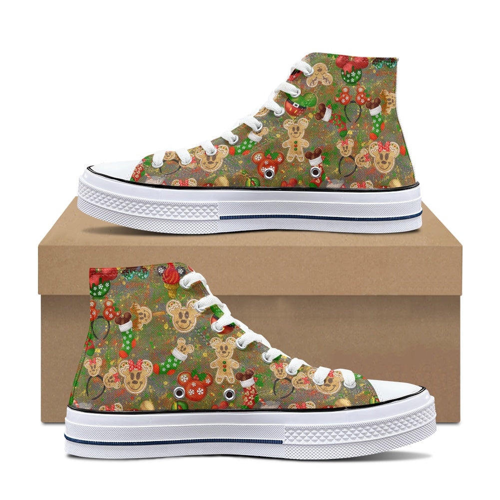 Christmas Cookies High Top Canvas Shoes