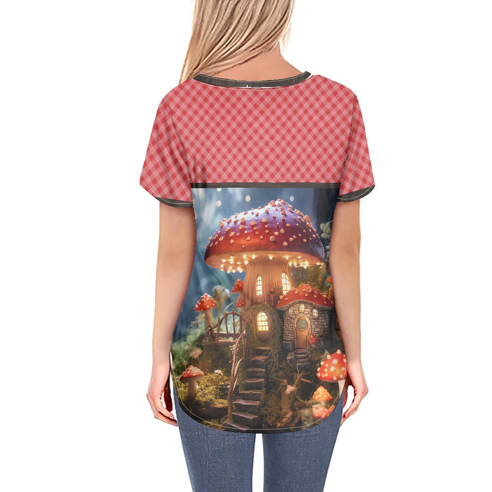 Mushroom Cottage Women's V-neck Top