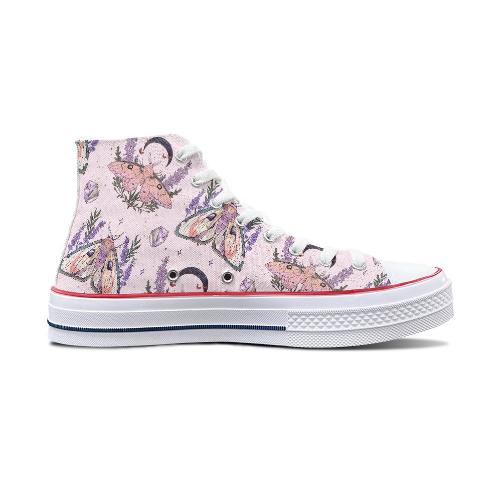 Lunar Moth Pastel High Top Canvas Shoes