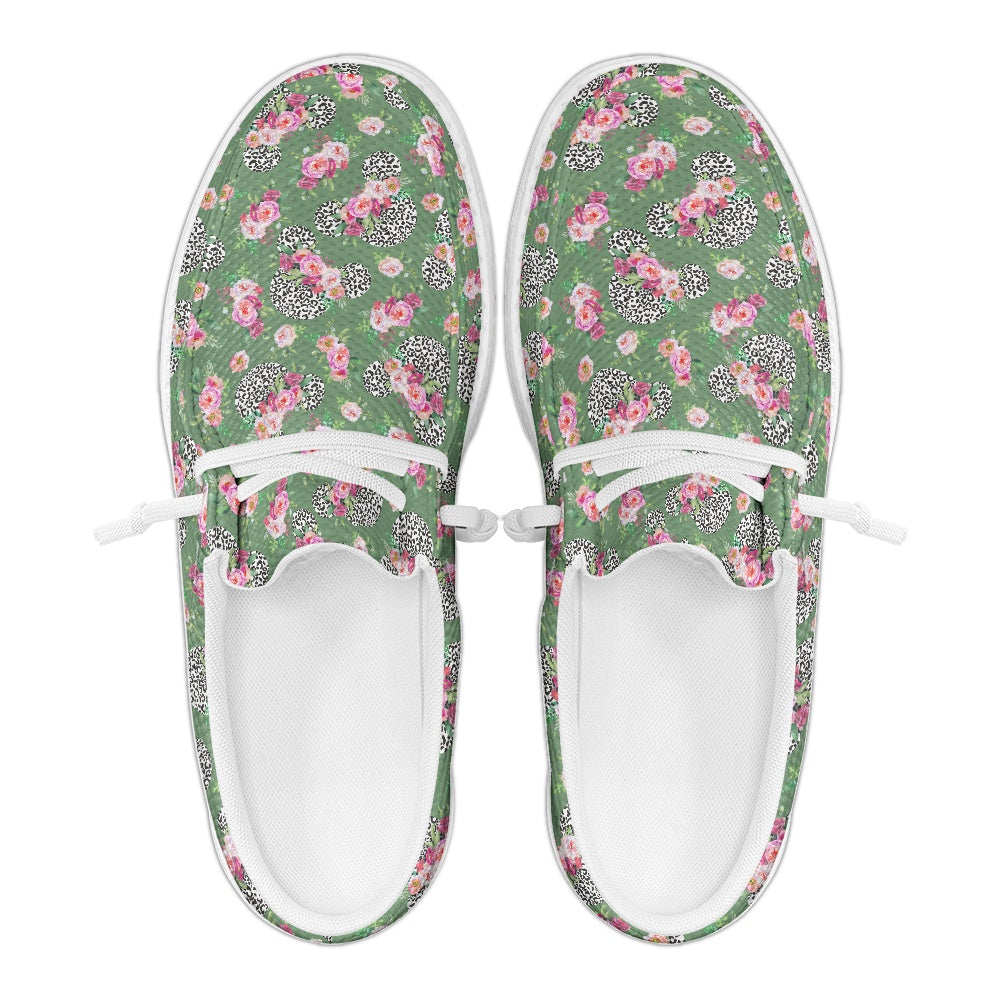 Floral Cheetah Green MESH DUDE SHOES