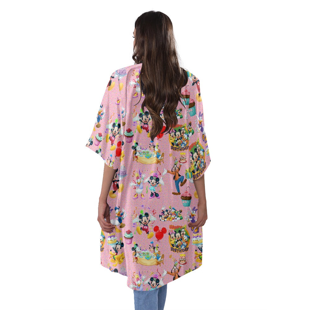 Birthday Pals Women's Half Sleeve Kimono Cardigan