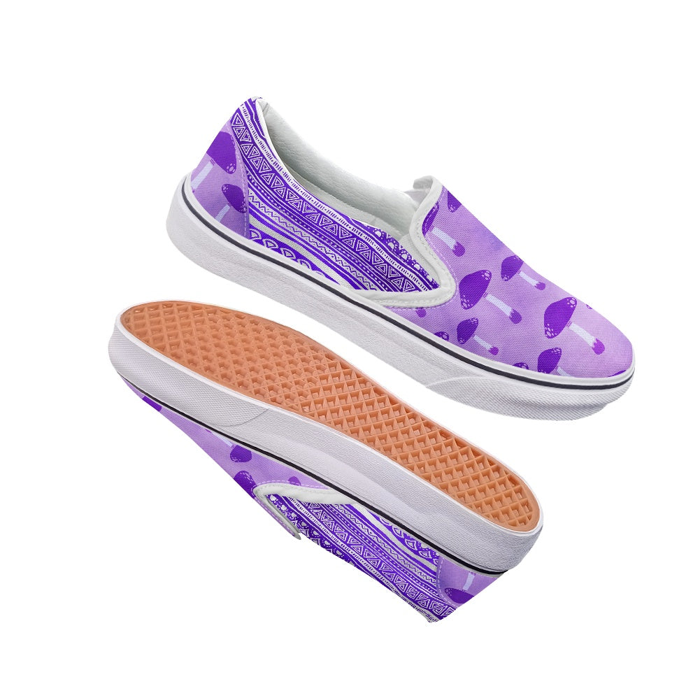 Purple Mushrooms Pedal canvas shoes for Adult