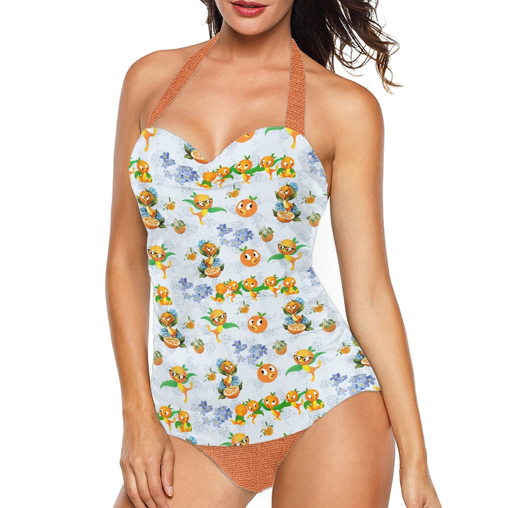 Classic Orange Bird Strappy one piece