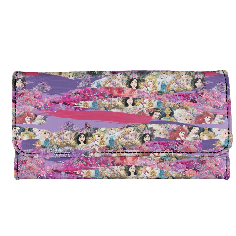 Princess Brush Long Folding Wallet