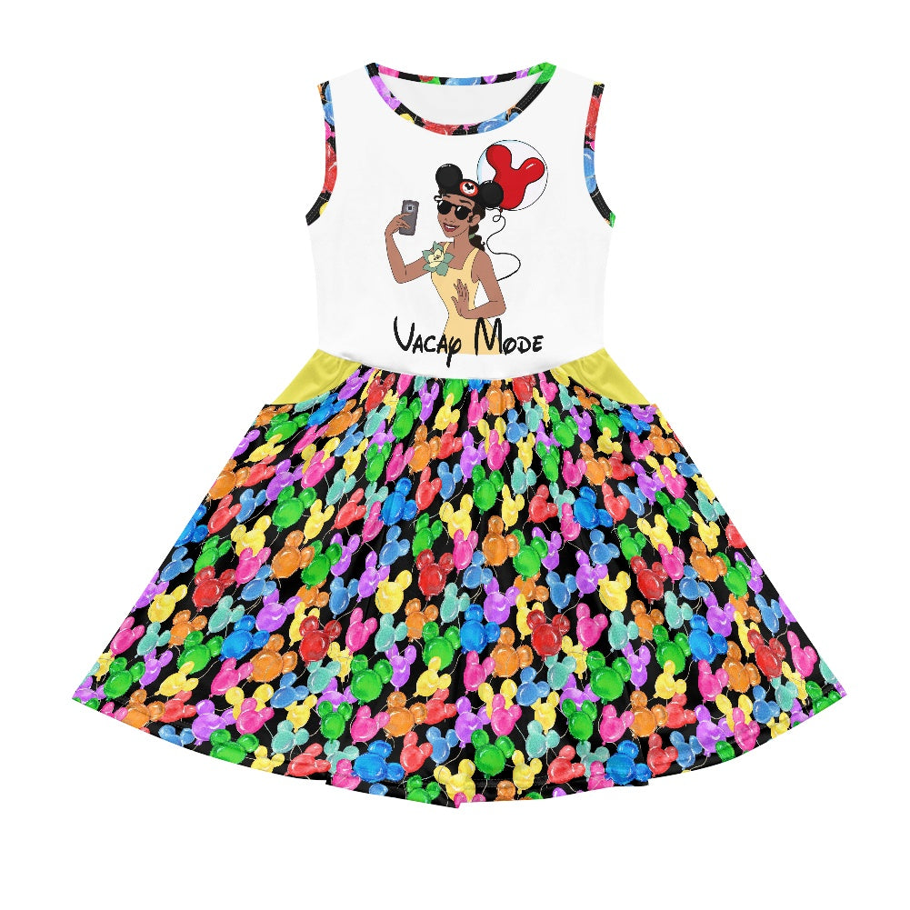 Mouse Balloons- Tiana- Girl's dress with pockets