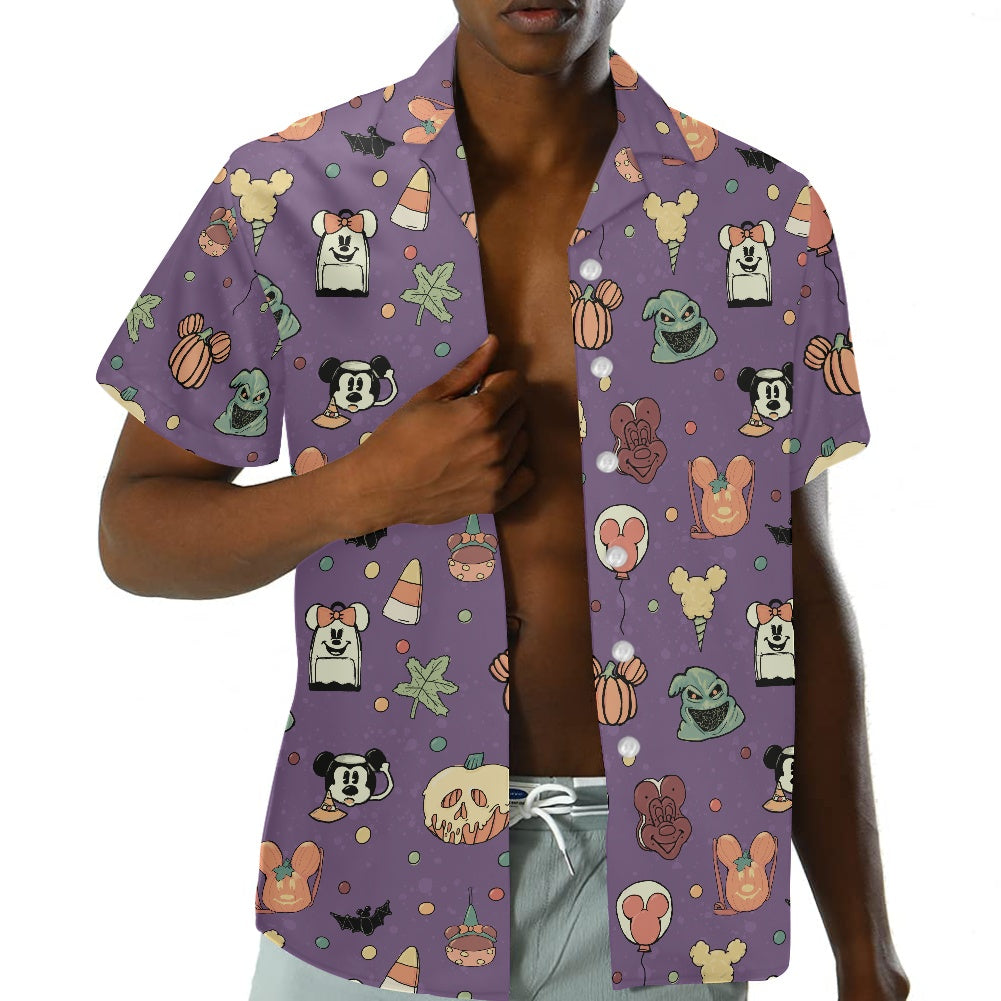 Boho Halloween Purple Hawaiian shirt