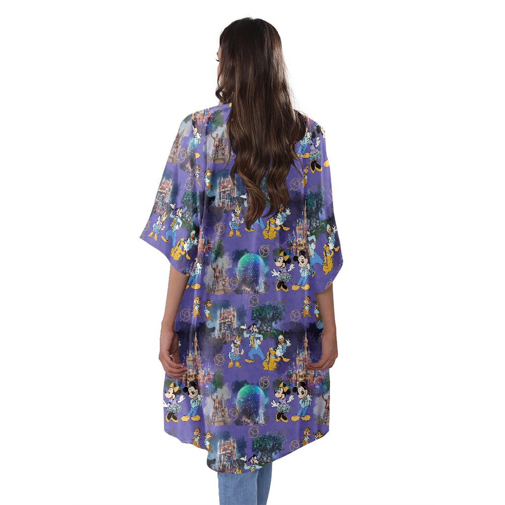 50th Friends Women's Half Sleeve Kimono Cardigan