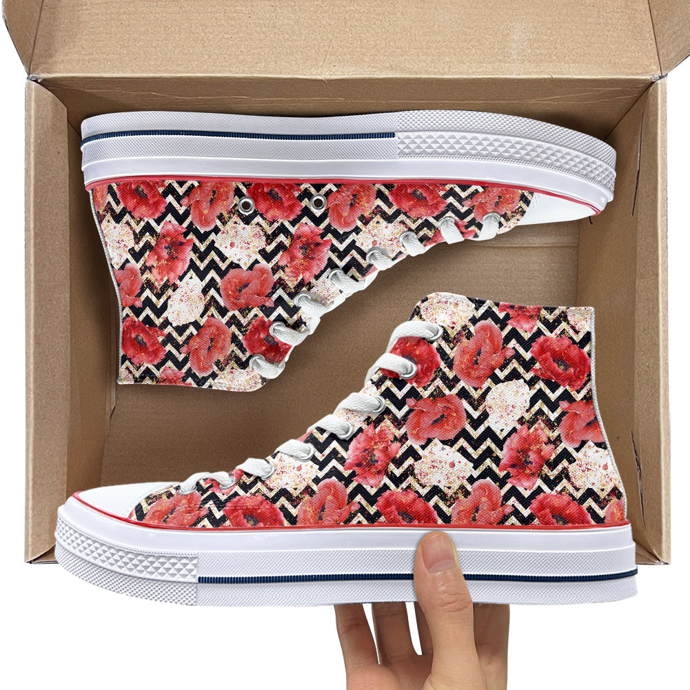 Poppy Chevron High Top Canvas Shoes