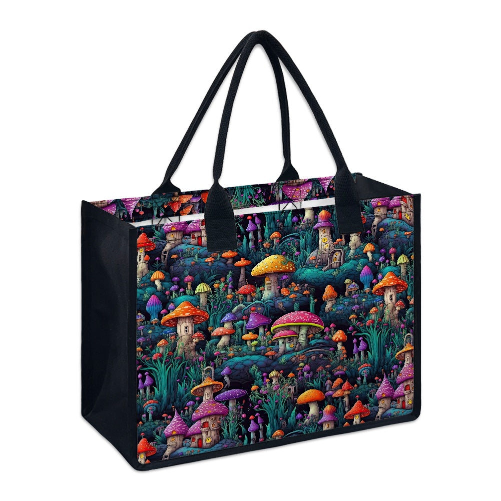 Neon Mushroom Tote bag(Double-sided Print )