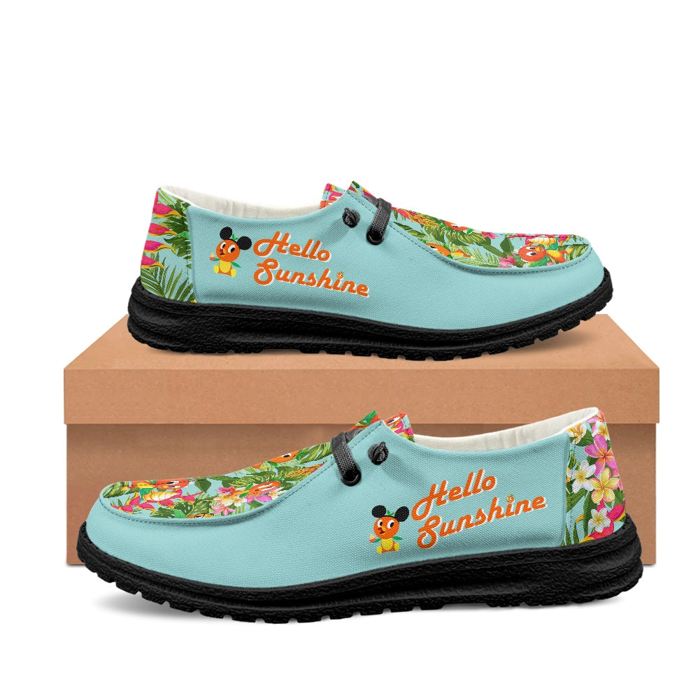 Tropical Orange Bird Men's Lace Up Loafers