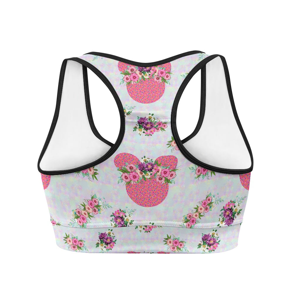 Pink Floral Crown Women's Sports Vest