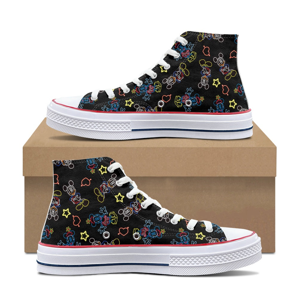 Neon Mouse High Top Canvas Shoes