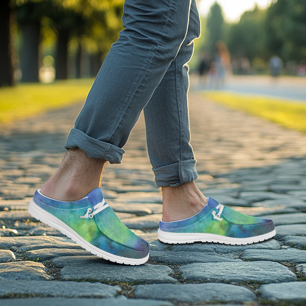 Aqua Tie Dye MESH DUDE SHOES