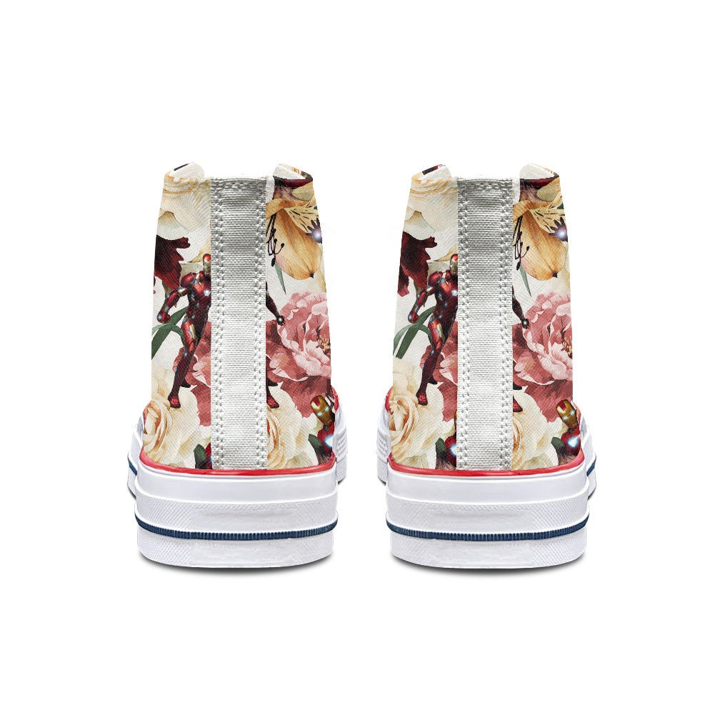 Floral Iron High Top Canvas Shoes