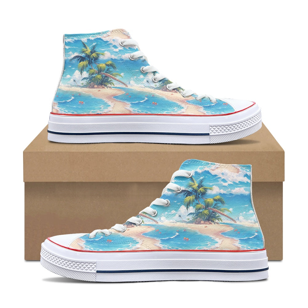 Beach Coast High Top Canvas Shoes