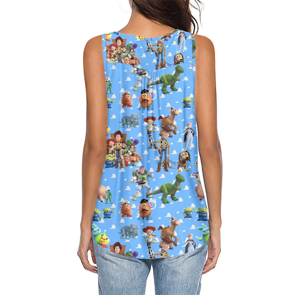 Toy Box Friends Women's Sleeveless V-Neck Top