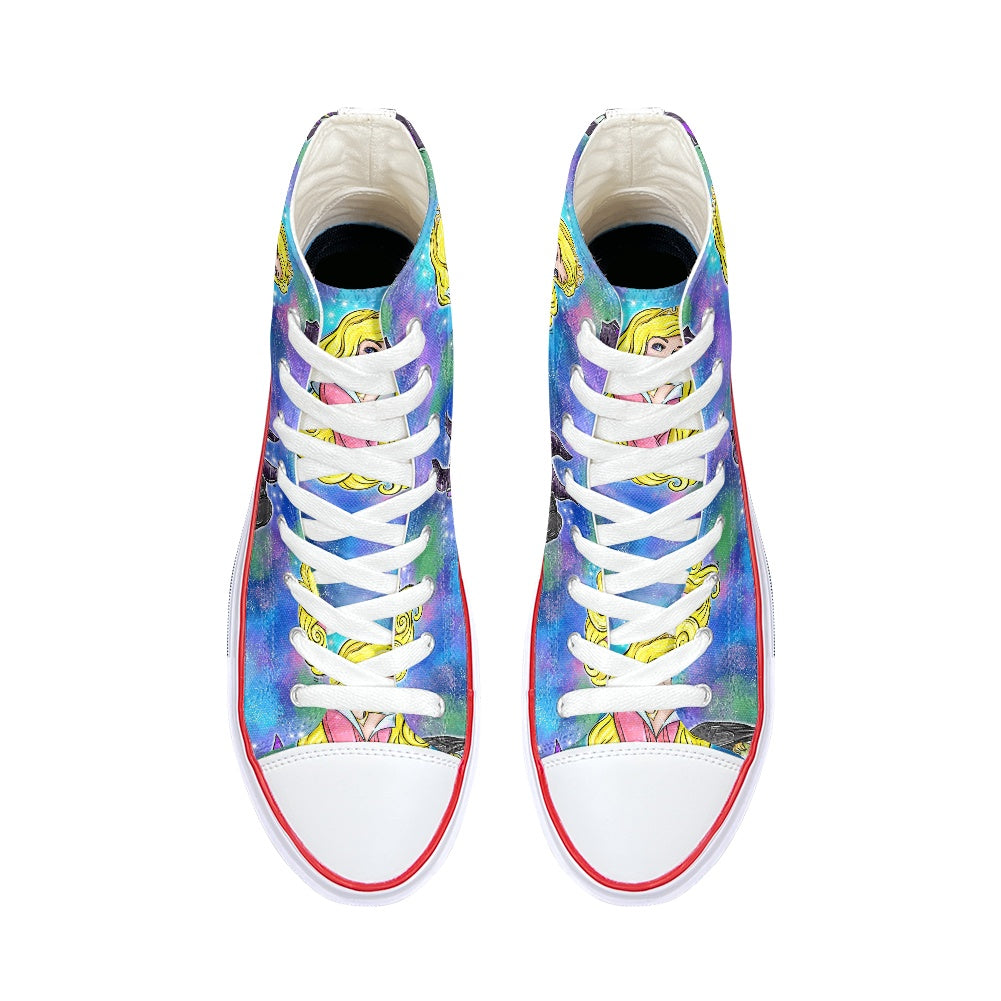 Sleepy Princess High Top Canvas Shoes