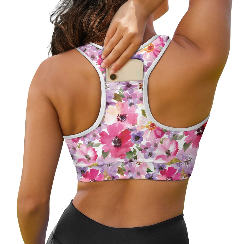 Pink Floral Women's Sports Vest