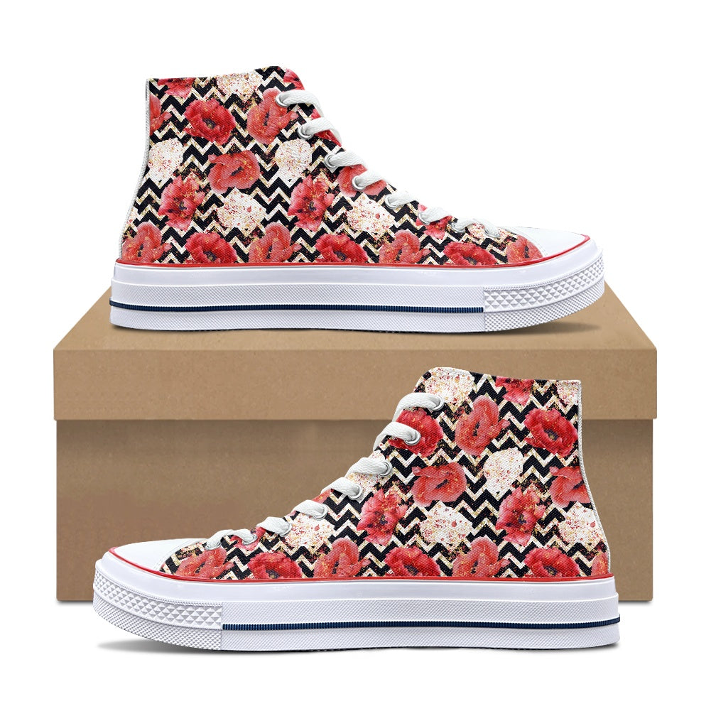 Poppy Chevron High Top Canvas Shoes