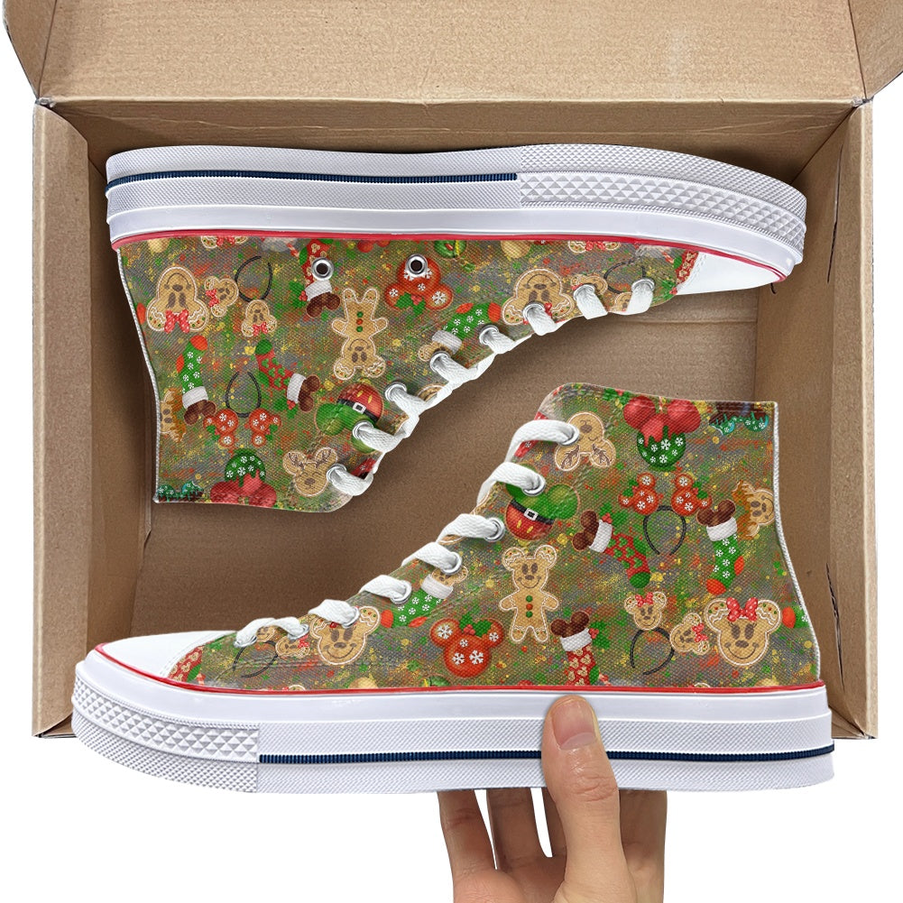 Christmas Cookies High Top Canvas Shoes