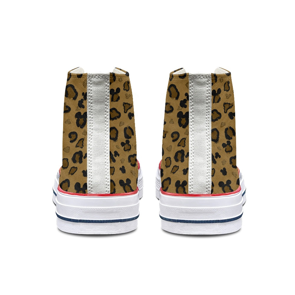 Cheetah Mouse High Top Canvas Shoes