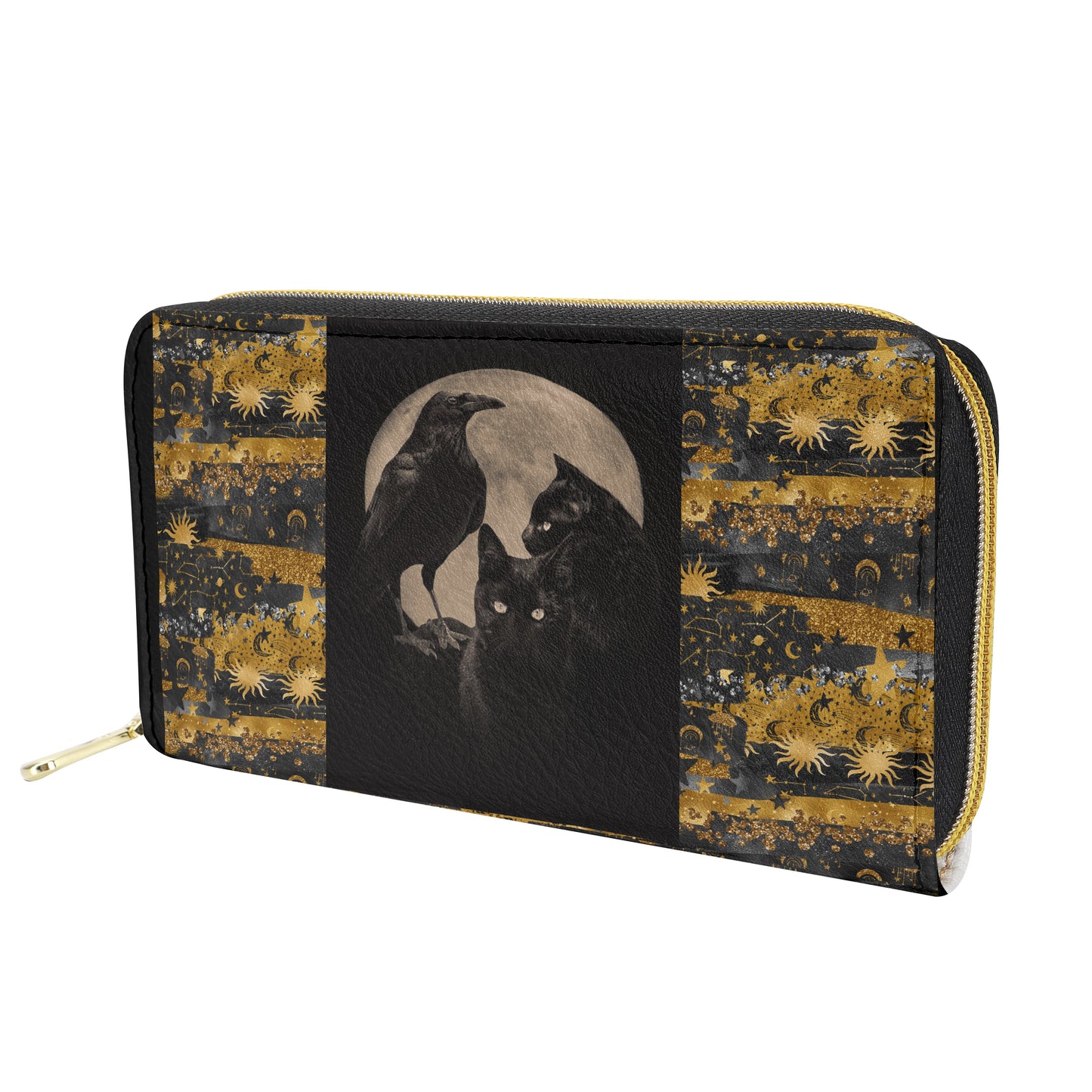 Cats and Raven PU wallet (nylon zipper)