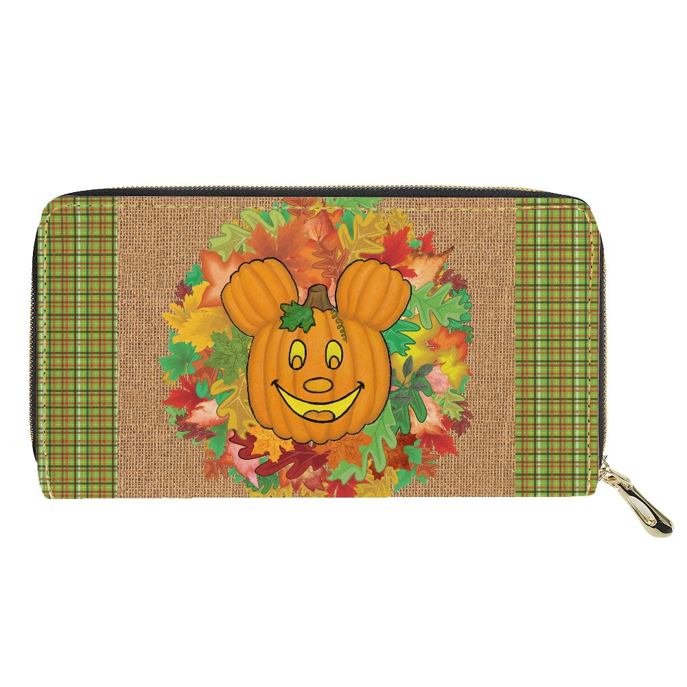 Mouse Pumpkin PU wallet (nylon zipper)